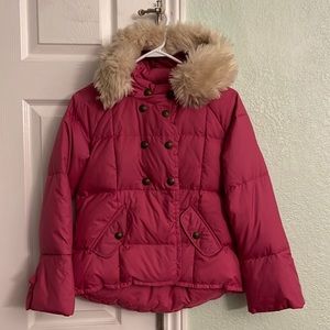 NWT! Juicy Couture: Girls Faux Fur Bell Sleeve Puffer Hoody, Size 14